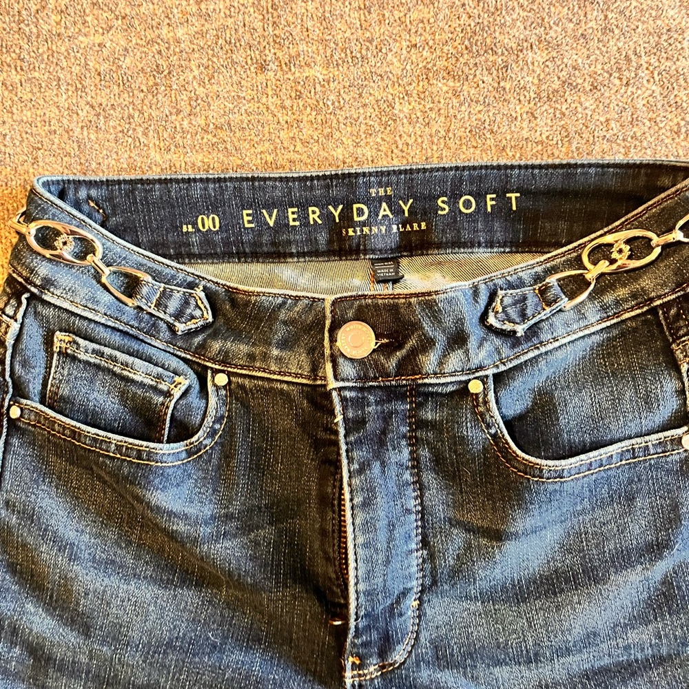 White House Black Market Everyday Soft Dark Blue Skinny Flare Jeans